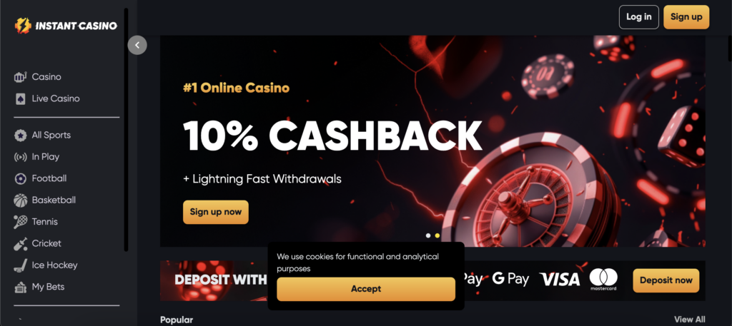 instant casino bonus